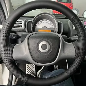 Чехол на руль автомобиля по индивидуальному заказу, аксессуары, ручное шитье, натуральная кожа для Mercedes-Benz smart 451 Fortwo 2009-2015