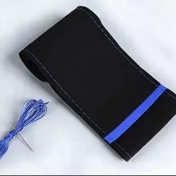 Чехол на руль ручной работы из мягкой замши, впитывающий пот, дышащий чехол на руль автомобиля, автомобильные аксессуары 36-38 см