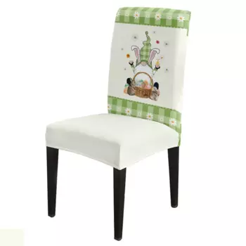 Чехол на стул с изображением зеленых Банни и яиц