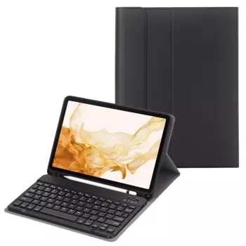Чехол-подставка для планшета Samsung Galaxy Tab S8 из искусственной кожи + ТПУ с беспроводной Bluetooth-клавиатурой