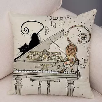 Чехол-подушка BANXIAO с изображением кошек