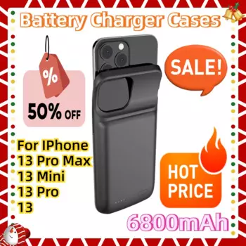 Чехол Power Bank для IPhone 13 Pro Max для IPhone 13 Mini, удлиненный аккумулятор PowerBank, зарядка, чехлы для зарядного устройства