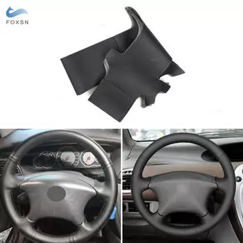 Чехол рулевого колеса автомобиля черная отделка для Citroen/Citroen Xsara Picasso 2001-2010 Berlingo 2003-2008 C5 2001-2006 Peugeot Partner