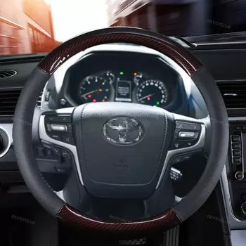 Чехол рулевого колеса автомобиля для автомобильных, из углеродного волокна, для Toyota Land Круизер, Прадо 90 100, 120, 150
