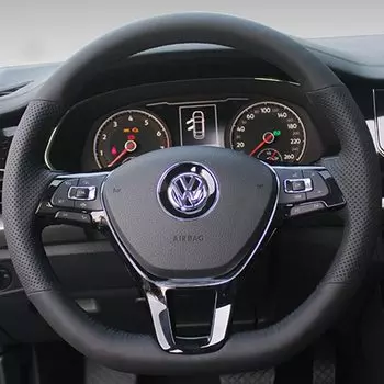 Чехол рулевого колеса автомобиля натуральная кожа для Volkswagen VW Golf 7 Mk7 Touran Up, Polo Jetta Passat B8 Tiguan, автомобильные аксессуары
