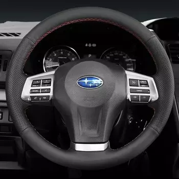 Чехол рулевого колеса автомобиля оплетка из натуральной кожи для Subaru Forester 2013-2015 Legacy 2013-2014 Outback 2013-2014 XV 2013