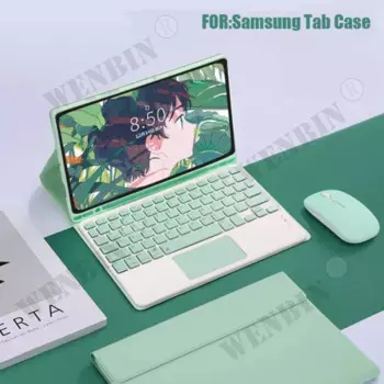 Чехол с клавиатурой для Samsung Tab S9, S8, S7 Plus, FE, S6 Lite, A7, A8, чехол для Samsung Tab S6 Lite