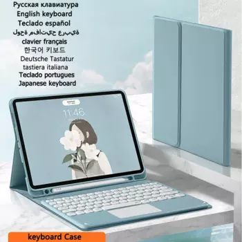 Чехол с круглой клавиатурой и тачпадом для iPad 10,2 2020 2019 7-го 8-го поколения, чехол для iPad Air 2019 Pro 10,5, чехол с Bluetooth-клавиатурой