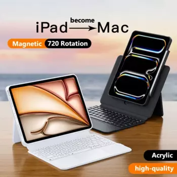 Чехол со светодиодной подсветкой для IPad Air 11 2024 Air6 Pro 13 Pro 12.9 Air 5 4 3 10.2 9th 8th 7th 10.9 Чехол для клавиатуры Мягкий кожаный чехол