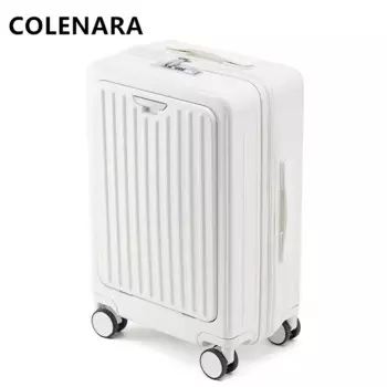 Чемодан для кабины COLENARA из АБС-пластика + ПК, 20 дюймов, 22 дюйма, 24 дюйма, 26 дюймов, чехол для ноутбука с передним отверстием, женский чемодан на колесике, мужской чемодан на молнии