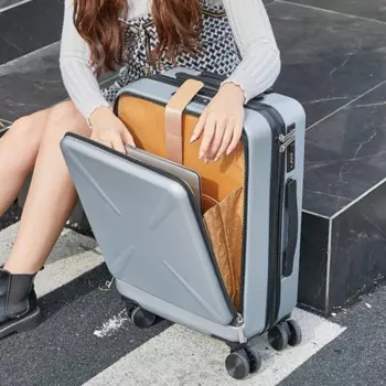 Чемодан, модный чемодан на колесиках с открытой спереди и сзади, сумка для ноутбука Sipnner, 4 колеса, ABS + PC, для женщин и мужчин, чемодан на колесиках