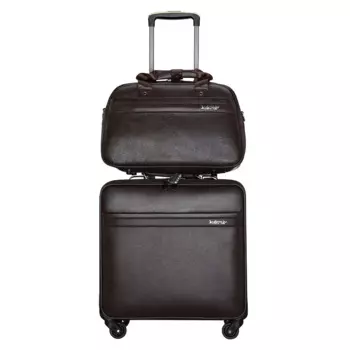 Чемодан на колесиках мужской из ПУ кожи, деловой комплект из 18 сумок на колесиках, чемодан на колесиках 14 дюймов