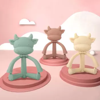 Chenkai 10 шт. 3D Силиконовый детский Прорезыватель для зубов из коровы без бисфенола