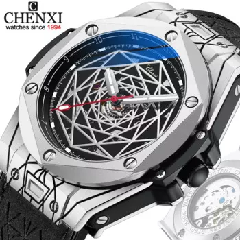CHENXI новые мужские автоматические деловые часы люксовый бренд Модные кожаные водонепроницаемые механические наручные часы Tourbillon Мужские часы