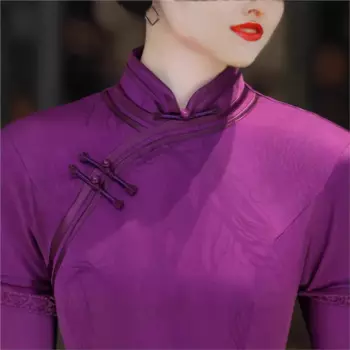 Cheongsam, новое китайское женское чувство повседневного национального стиля, длинное платье темперамента