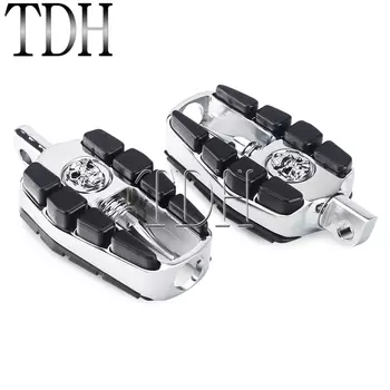 Череп Zombie Stiletto надгробие хромированный черный мотоциклетная подножка для Harley Chopper Cafe Racer Cruiser мужское крепление подставка для ног педаль