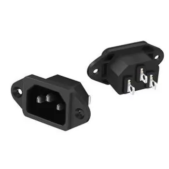 Черная электрическая розетка CE IEC320 C13 C14 10А 250В