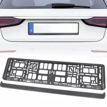 Черная европейская рамка номерного знака, 2 шт., кронштейн для номерного знака автомобиля, черный держатель номерного знака, стандарт ЕС, автоаксессуар