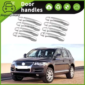 Черная хромированная накладка на дверную ручку автомобиля для Volkswagen Touareg 2002-2010, аксессуары для стайлинга, автомобильные наклейки, автомобильные аксессуары