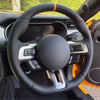 Черная искусственная кожа, противоскользящая искусственная кожа для Ford Mustang 2015-2019 / Mustang GT 2015-2019, автомобильные аксессуары