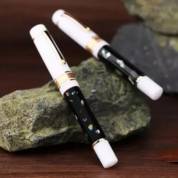 Черная каучуковая перьевая ручка MAJOHN M400 в корпусе #6 EF/F/M с золотым наконечником и преобразователем, подарочная ручка для письма, офисные и школьные принадлежности