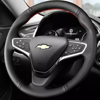 Черная кожа ручной работы Автомобильный чехол на рулевое колесо для Chevrolet Malibu XL 2016 2017 Equinox 2017 2018 Buick Velite 5