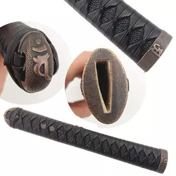 Черная кожаная рукоятка Tsuka 26 см для катан
