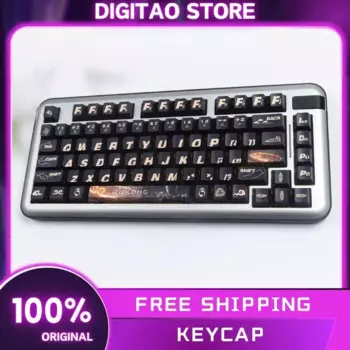 Черная миф Wukong колпачки для клавиш 135 клавиши гравировка по бокам полупрозрачные колпачки для клавиш PBT термосублимация Механическая игровая клавиатура колпачки для клавиш