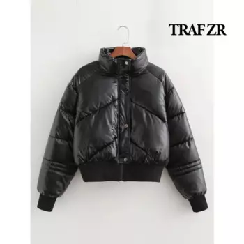 Черная парка TRAF ZR, новинка, верхняя одежда, Зимняя парка, модные женские парки, элегантное роскошное Женское пальто, теплые женские зимние пальто
