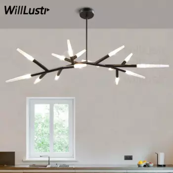 Черная Подвесная лампа в багажник, матовый стеклянный абажур, Подвесная лампа для столовой, ресторана, Потолочная люстра, подвесное освещение