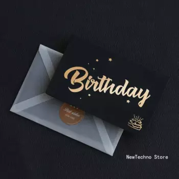 Черная поздравительная открытка MOONBIFFY