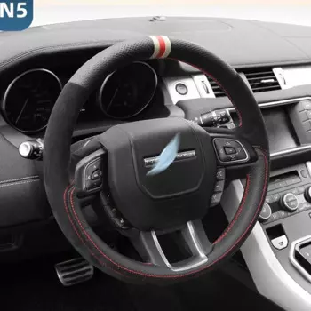 Черная супертонкая замшевая Кожаная оплетка, мягкая фотопленка для Land Rover Range Rover Evoque 2012-2018