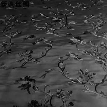 Черная сверхпрочная вышитая натуральная шелковая атласная ткань, высококачественный Топ, жилет, пальто, одежда