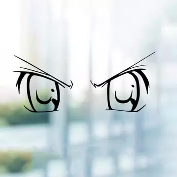 Черно-белая аниме наклейка на автомобиль с глазами маленький/большой размер Съемная Водонепроницаемая Наклейка на окно тело S1318