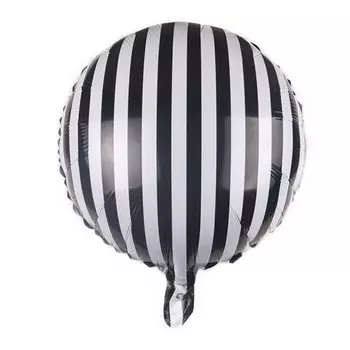Черно-белые полосатые фольгированные шары DAWN 18 дюймов