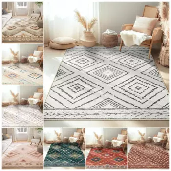 Черно-белый ковер с сетчатым узором, нескользящий мягкий декор для гостиной, спальни, геометрический современный алмазный ковер, коврик для кухни, столовой