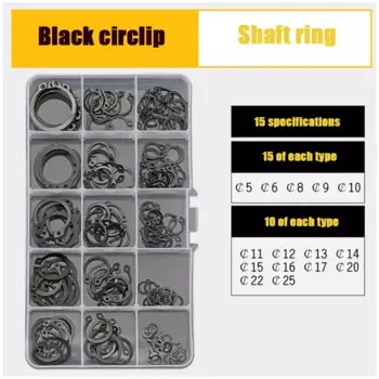 Черное кольцо из стали 65mn M5-M25, размер GB894
