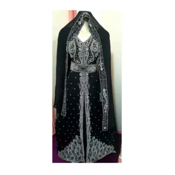 Черное платье, Африканский костюм подружки невесты, официальная вышитая бисером длинная рубашка из Дубая, марокканская рубашка