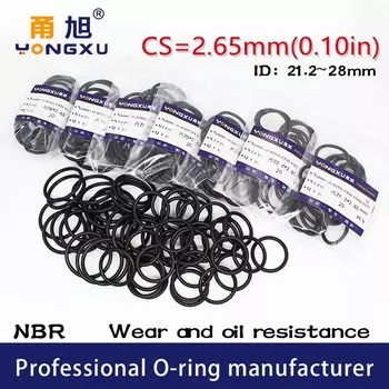 Черное уплотнительное кольцо NBR 20 шт./лот, CS2.65mm ID21.2/22,4/23,6/25/25.8/26.5/28*2,65 мм, уплотнительное резиновое уплотнительное кольцо, шайба