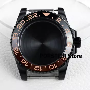 Черные часы 40 мм, зеркальное стекло из нержавеющей стали с сапфировым стеклом, водонепроницаемость, подходит для часов NH35 NH36, 28,5 мм, ремешок для часов Submariner GMT, яхта 20 мм