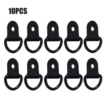 Черные D-образные зажимные крючки 20 шт., зажимные якоря, железное кольцо из нержавеющей стали, зажимное кольцо для груза для автомобилей, грузовиков, прицепов, домов на колесах, лодок