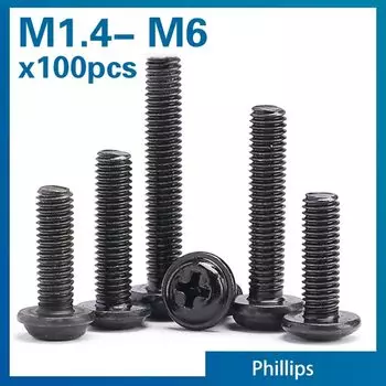 Черные фиксированные винты XMSJ для материнской платы M1.4 M2 M2.5 M3 M 3.5 M4 M5 M6 100 шт