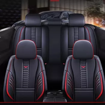 Черные кожаные автомобильные чехлы на сиденья для VW Volkswagen Polo 9N Touareg 2005 модели Amarok, Caddy Passat Tiguan Golf T-ROC Jetta аксессуары