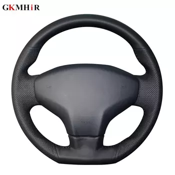 Черные мягкие чехлы на руль автомобиля из искусственной кожи для Citroen Elysee C-Elysee 2014, Elysee Peugeot 301