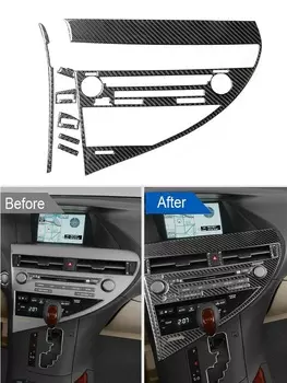 Черные наклейки для салона автомобиля из углеродного волокна для Lexus RX350 RX450h 2010 2011 2012 CD панель рулевое колесо декоративные аксессуары