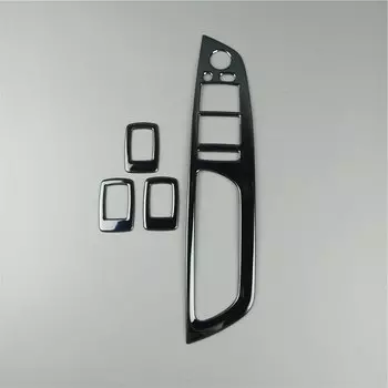 Черные наклейки на подлокотник двери автомобиля, декоративные наклейки для BMW X5 E70 X6 E71 2008-2014, кнопка подъема оконного стекла из нержавеющей стали, отделка