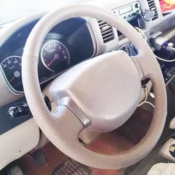 Черные Нескользящие автомобильные аксессуары из искусственной кожи «сделай сам», чехол на руль для Suzuki each mini van 2005-2014