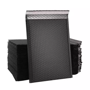 Черные самозапечатывающиеся почтовые конверты с пузырьковой плёнкой 20 шт.