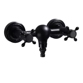 Черные смесители для стиральных машин, настенный кран для горячей и холодной воды, смеситель для ванной комнаты, старинный резной латунный наружный кран, двойная ручка