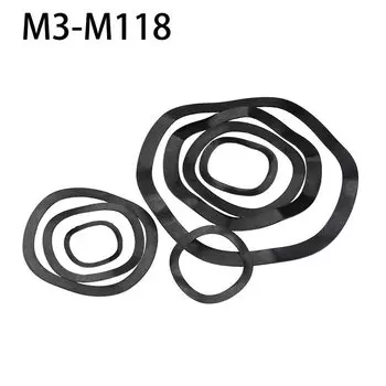Черные волнистые шайбы Волновая эластичная прокладка Пружинное стопорное кольцо M3 M4 M5 M6 M8 M10 M12 M16 M19 M23 M25 M27 M30 M39 M41-M118